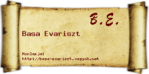Basa Evariszt névjegykártya